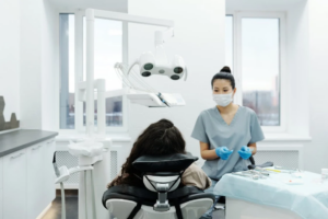 An image of a person getting dental treatment